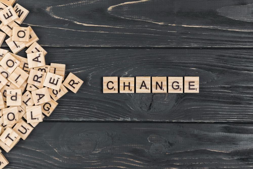 change-word-on-wooden-background